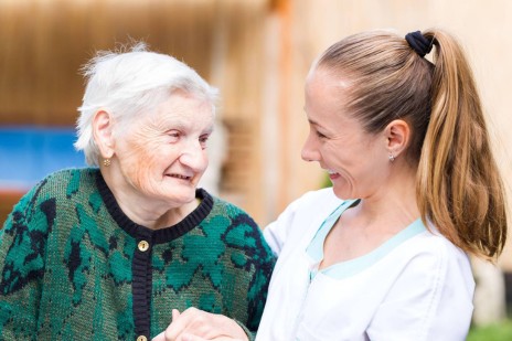 Home Care staff taking care of patient